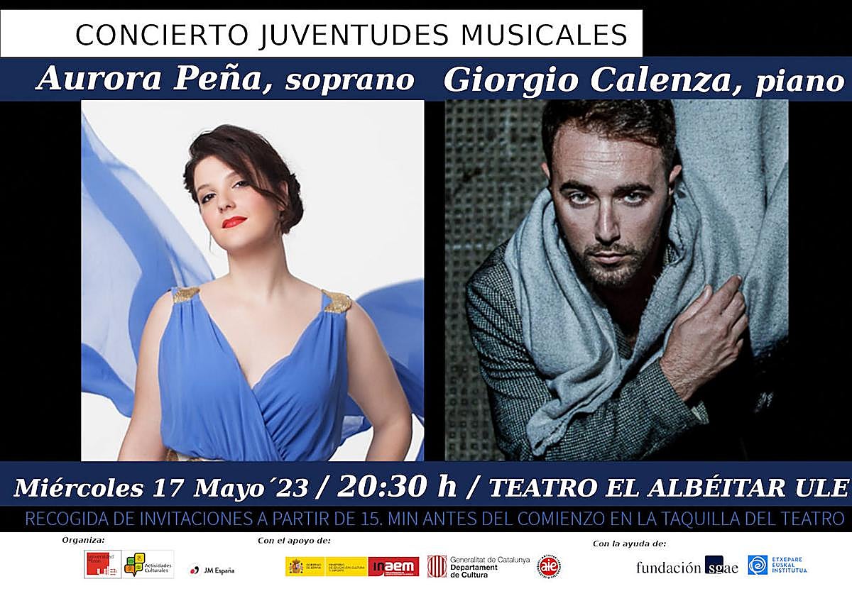 Peña y Celenza ofrecen dos recitales líricos en León y Ponferrada.