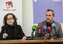Carmen Franganillo y Nael Blanco en una rueda de prensa.