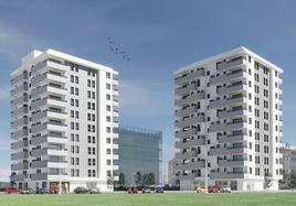 Imagen de las dos nuevas torres que la constructora leonesa desarrollará en La Lastra.
