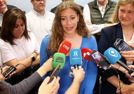 La presidenta provincial del PP, Ester Muñoz, durante la noche electoral del pasado 28 de mayo.