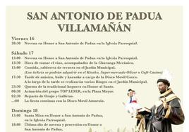 Imagen parcial del programa de fiestas de Villamañán.