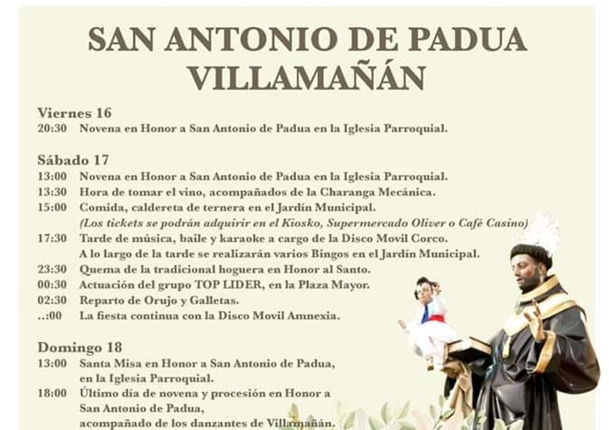 Imagen parcial del programa de fiestas de Villamañán.