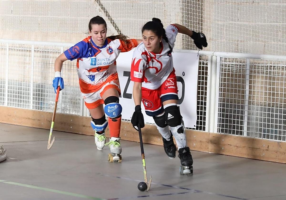 Juanita Alzate, en un partido con el Bembibre HC.