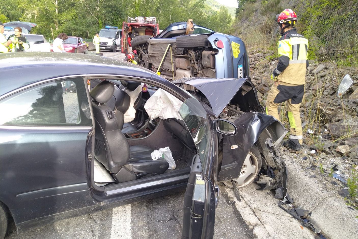 Espectacular accidente en El Bierzo