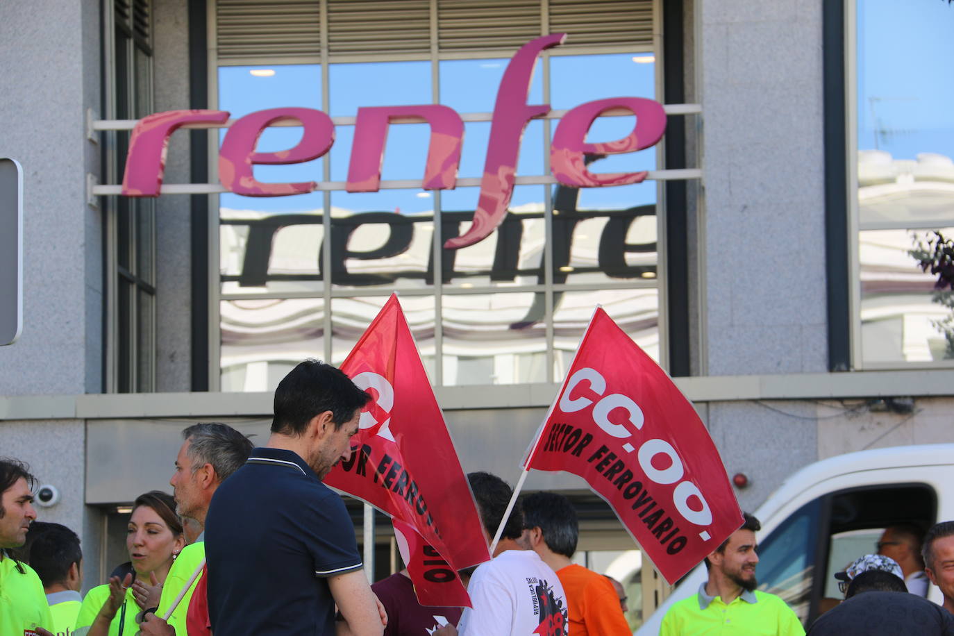 Protesta de los empleados de Renfe