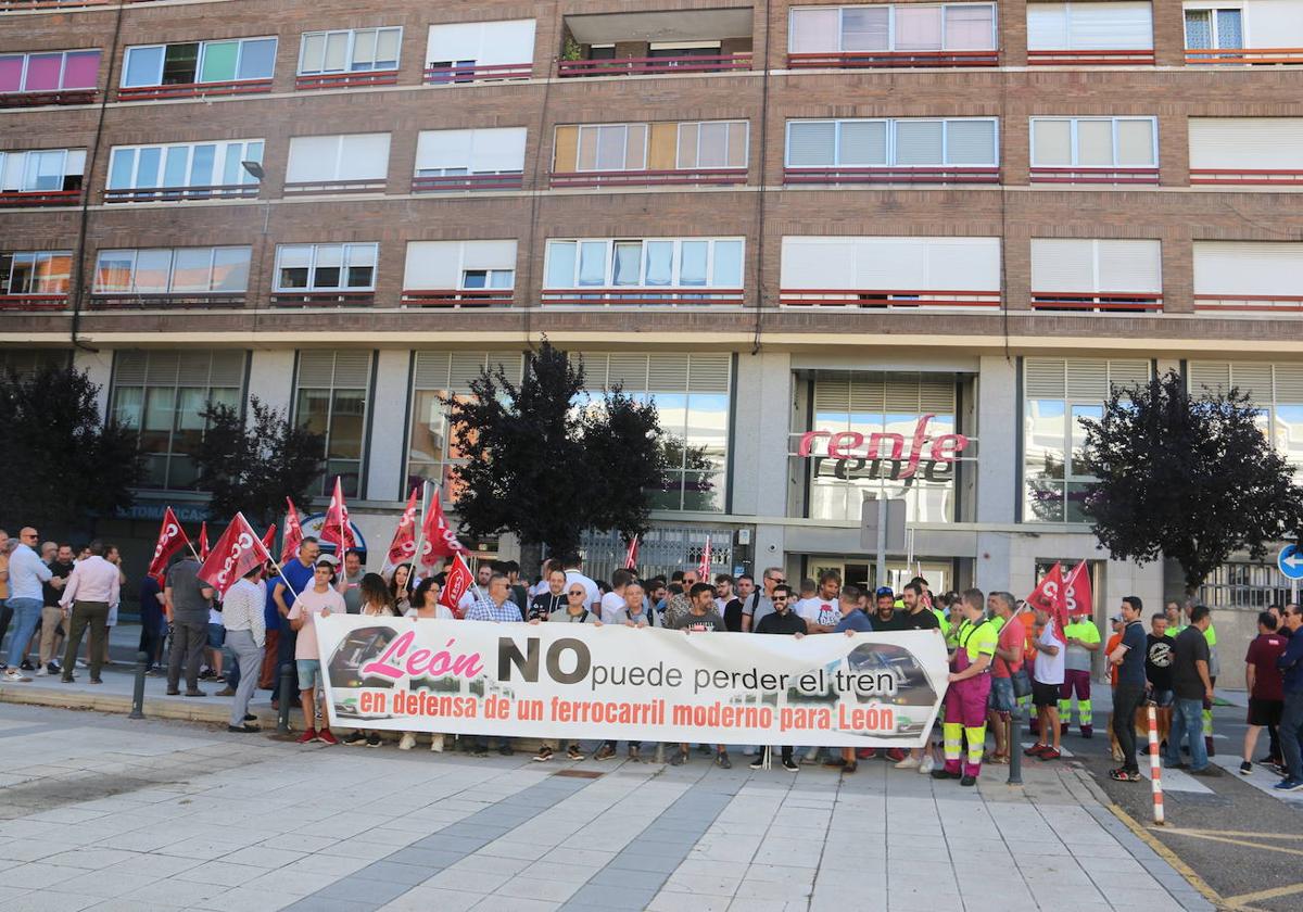 Protesta de los empleados de Renfe