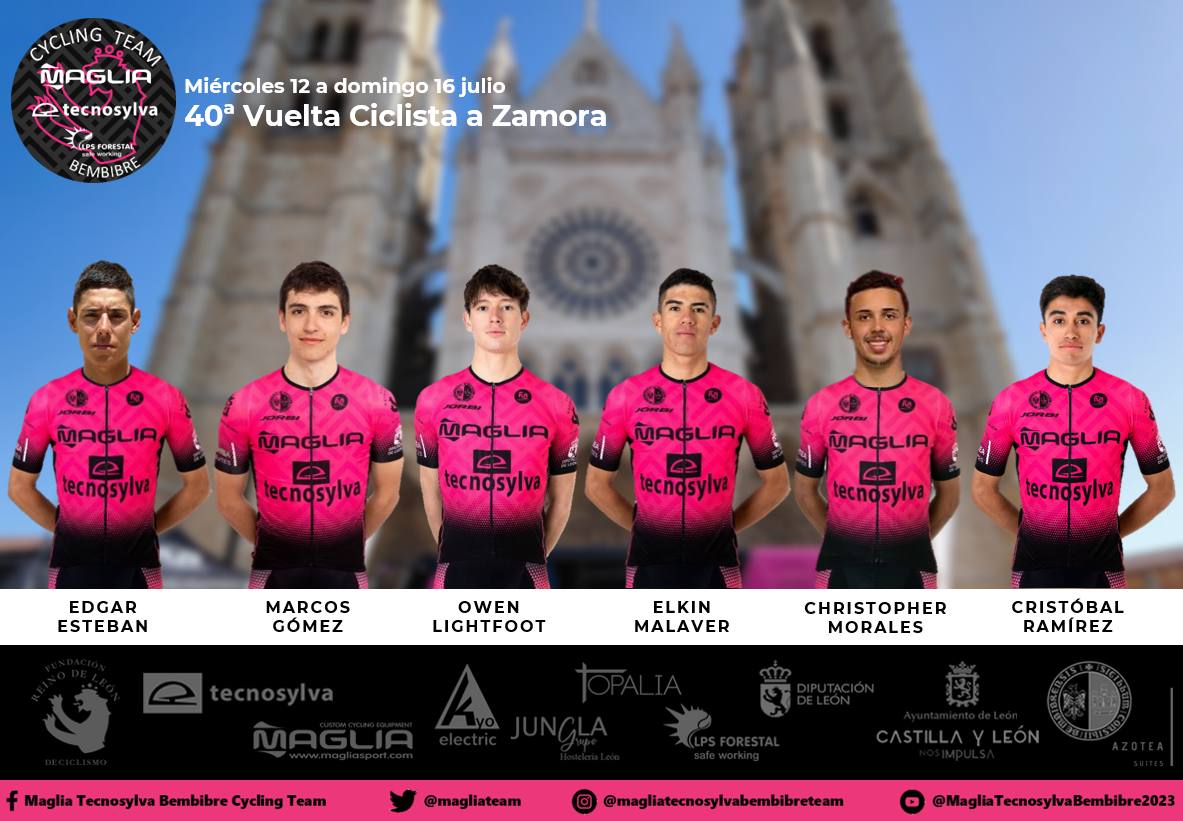 Los seis ciclistas que competirán con el equipo leonés en Zamora.