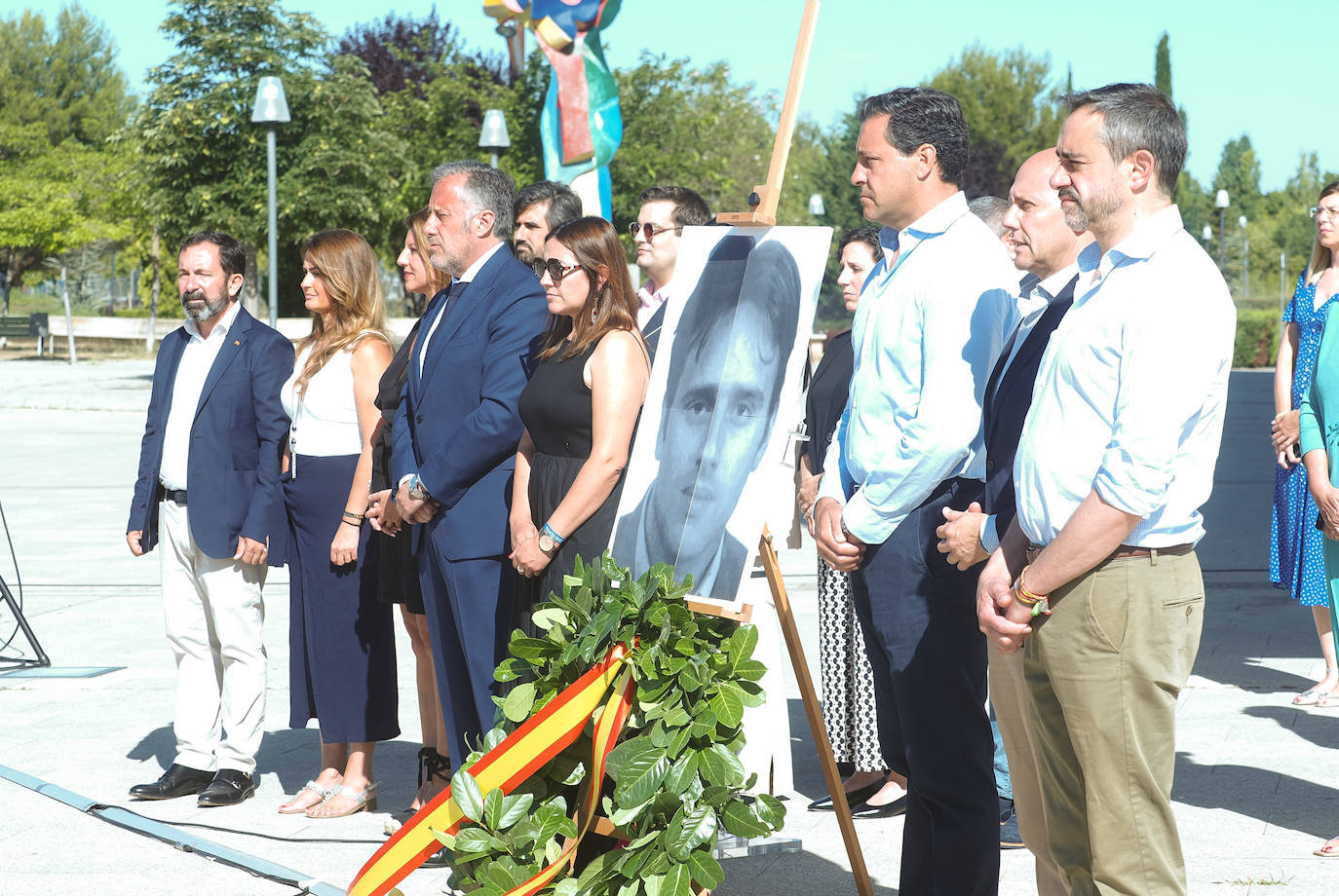 Momento del homenaje a Miguel Ángel.