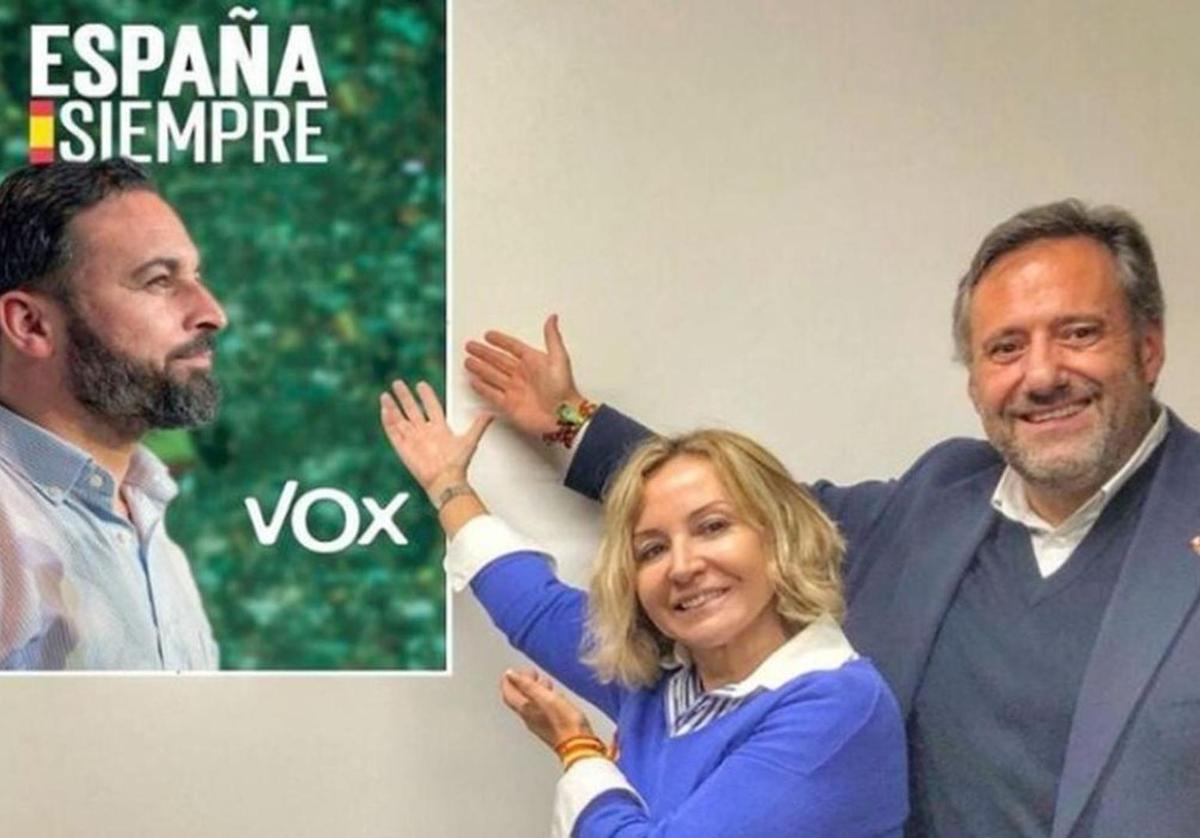 Blanca Herreros, candidata a la alcaldía de León por Vox, junto a Carlos Pollán.