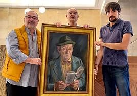 El sobrino del escritor Francisco Pérez Herrero, creador del mito de Genarín, dona a los fondos de la Diputación de León un cuadro en el que el pintor leonés Modesto Llamas Gil retrató a su amigo y que ya cuelga en las paredes del la Biblioteca Leonesa