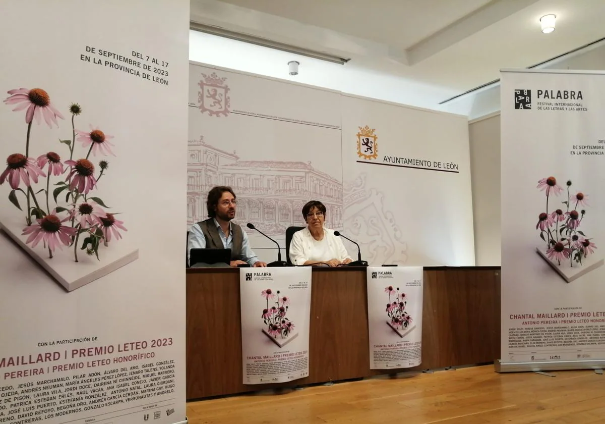 Rafael Saravia y Elena Aguado durante la presentación de la tercera edición del Festival de la Palabra.