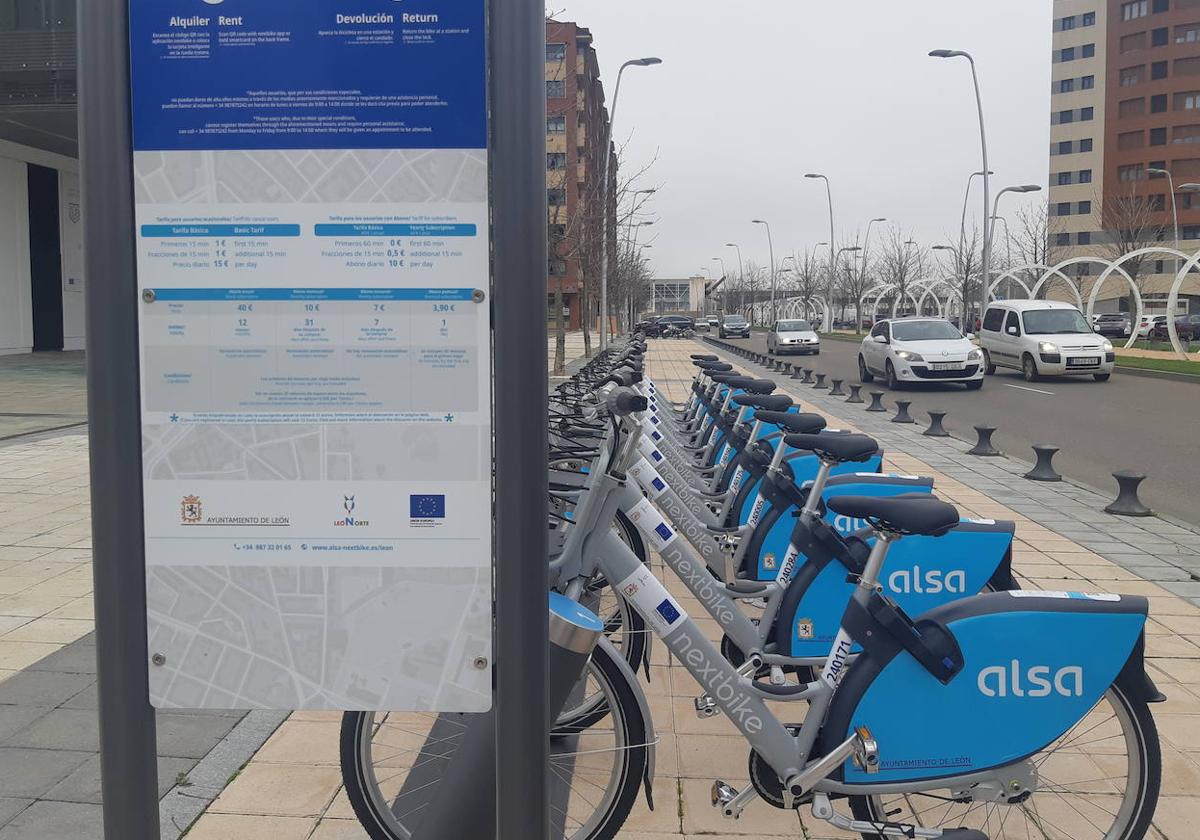 Servicio de alquiler de bicis en León.