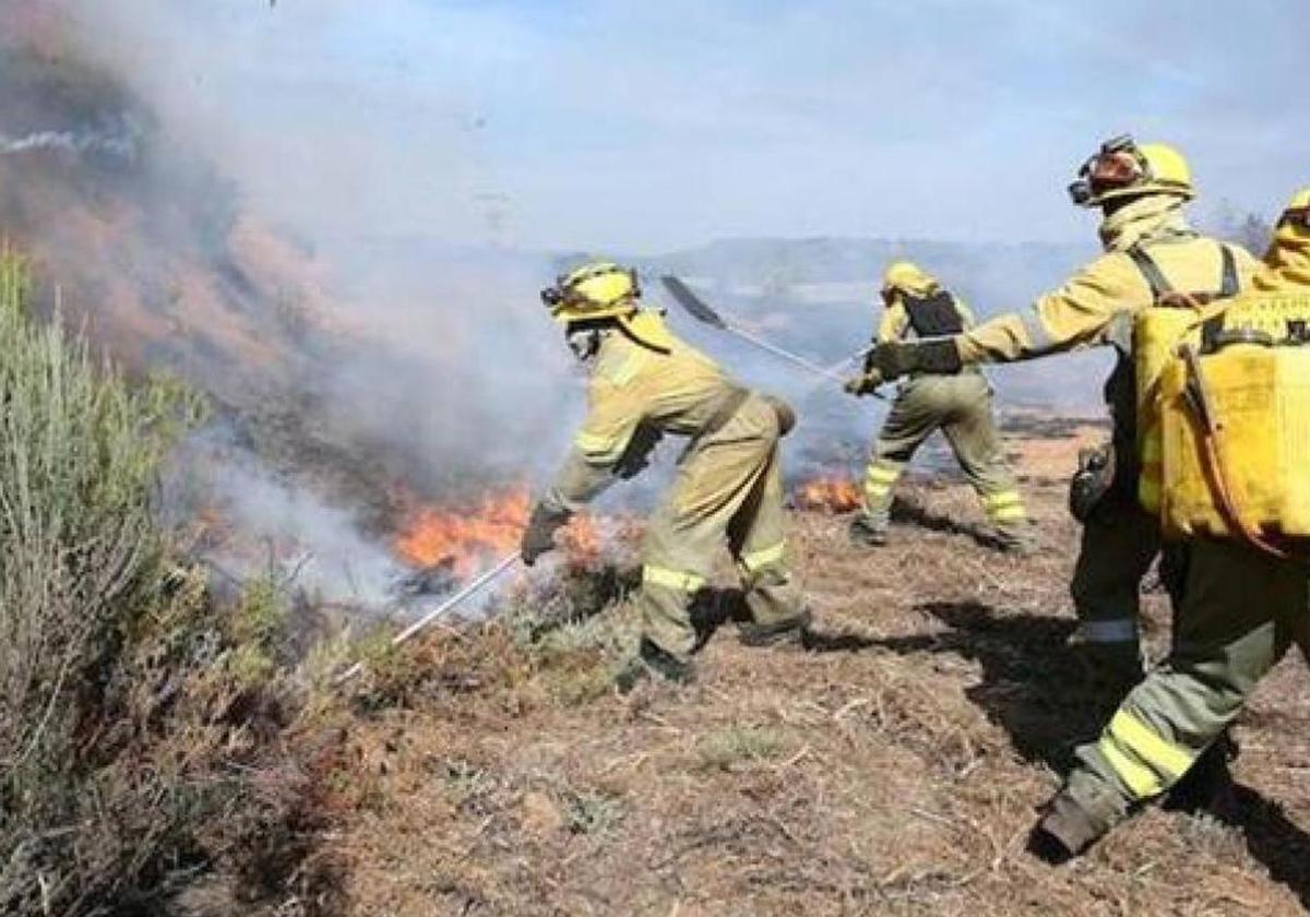 Imagen de archivo de personal del servicio de extinción de incendios.