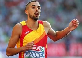 Saúl Ordóñez durante una carrera representando a España.