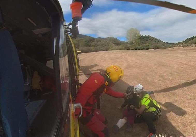 El grupo de rescate de la Junta durante el rescate en Picos de Europa