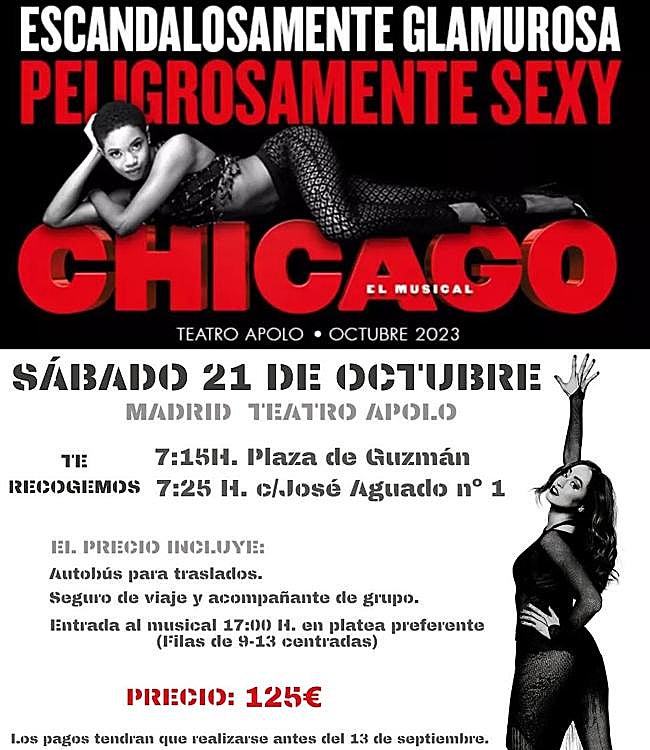 Cartel del viaje al musical 'Chicago'