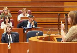 Intervención de la procuradora socialista Patricia Gómez en la segunda jornada del pleno de las Cortes.