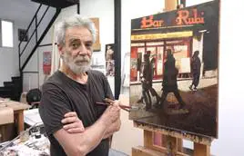 El pintor Carlos García- Alix en su estudio de Madrid.