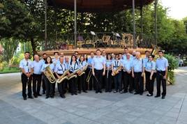 Banda de música de León en el templete de Condesa de Sagasta.