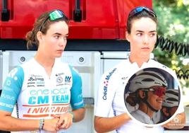 Laura y Lucía Ruiz, en primer término, e Isabel Martín, estarán en los Campeonatos de Europa de ciclismo.