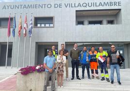 Reunión entre el concejal de personal de Villaquilambre, David Álvarez, y representantes sindicales.