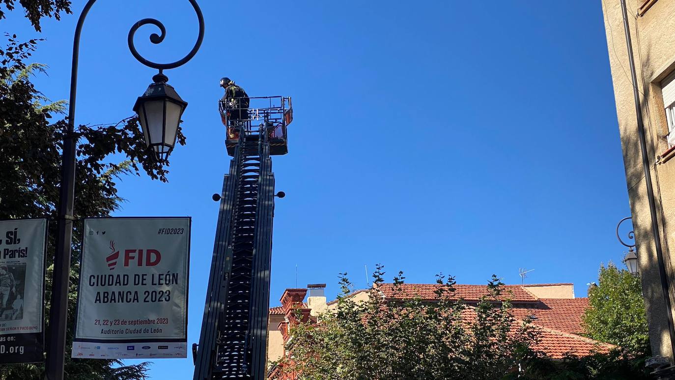 Incendio en el centro de León