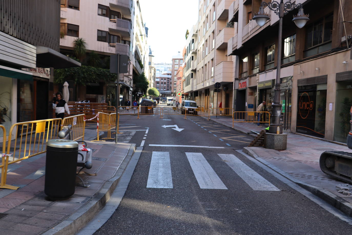 Tramo en obras en la calle San Agustín.