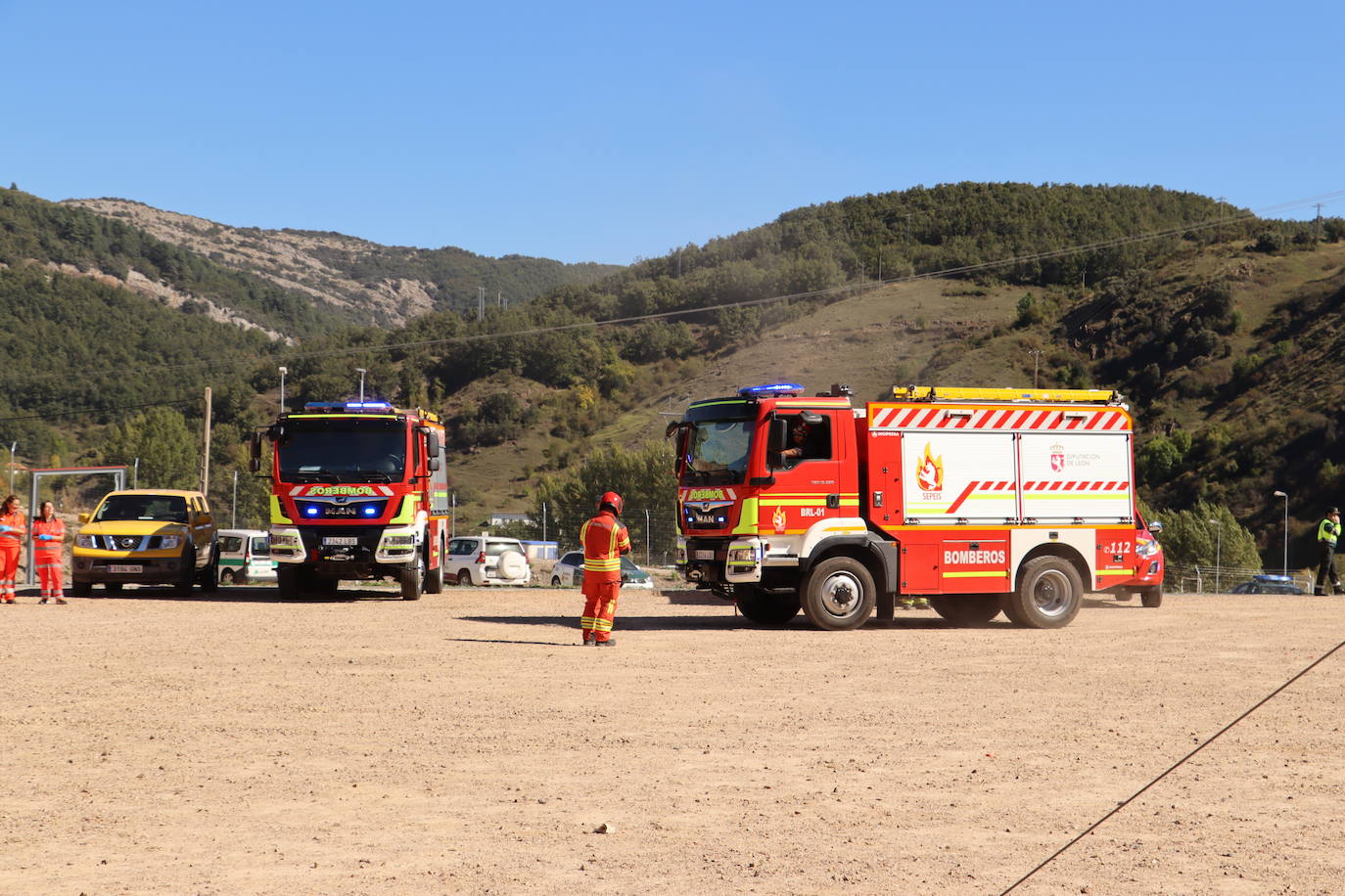 Simulacro de emergencia en la Variante de Pajares