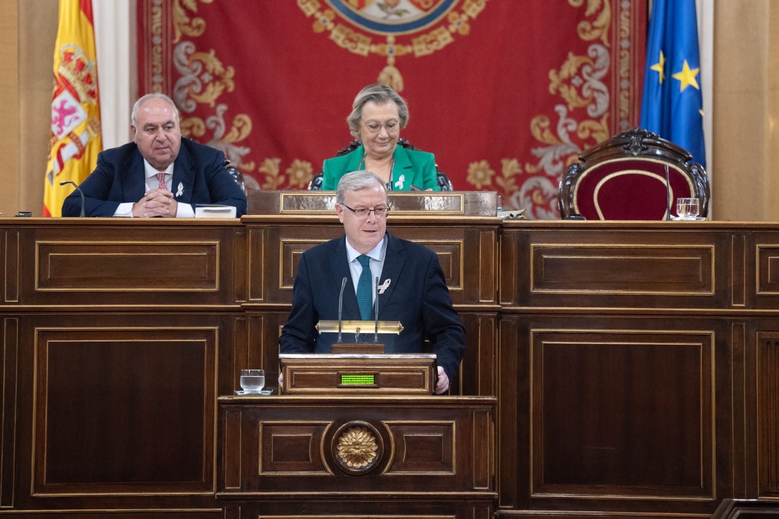 El senador popular por León, Antonio Silván, durante su intervención en el Senado.