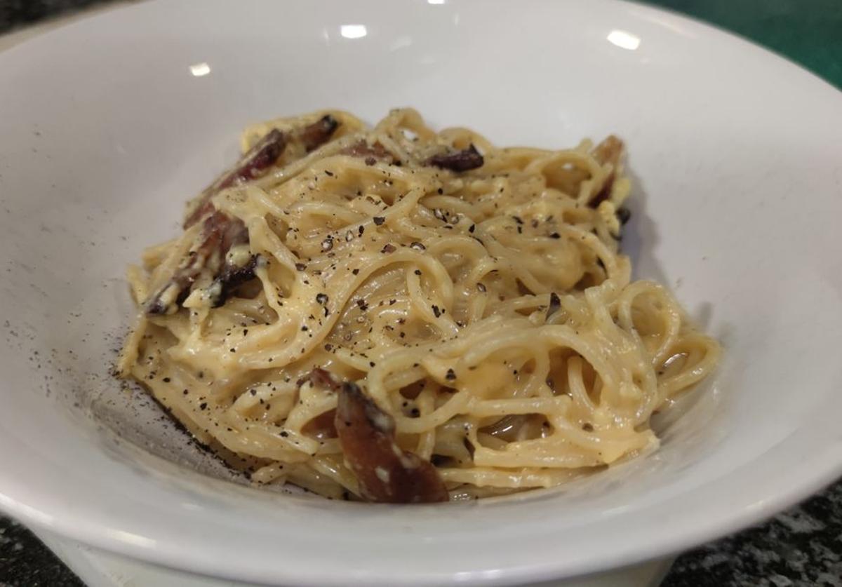 Uno de los platos más tradicionales, la pasta carbonara.