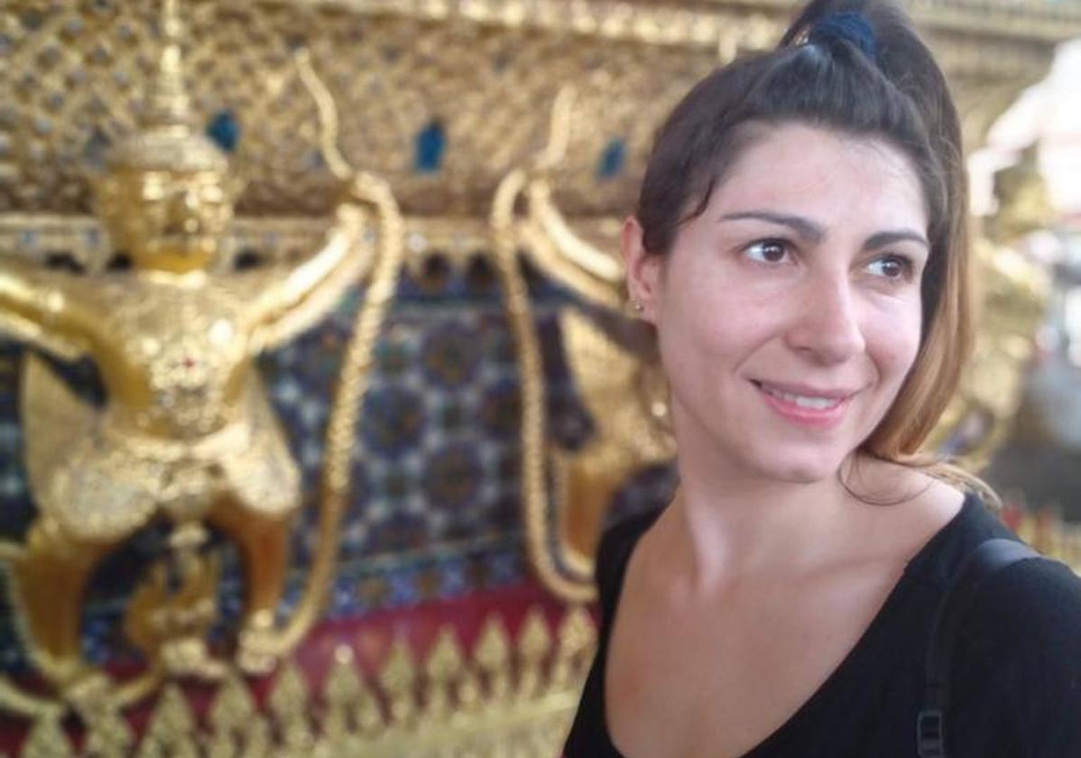 Paula, en uno de los viajes que hizo con su hermano.