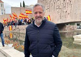 Carlos Pollán, presidente de las Cortes, acude a la manifestación de Madrid.