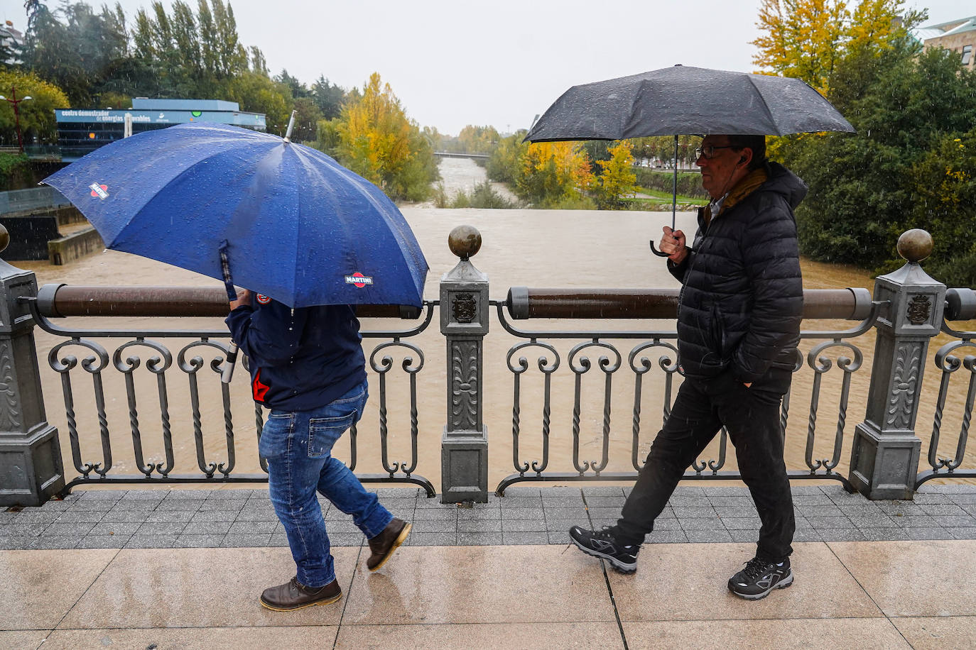 Temporal de viento y lluvia en León