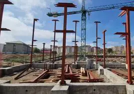 Imagen de las obras del nuevo conservatorio de León en septiembre de 2021.