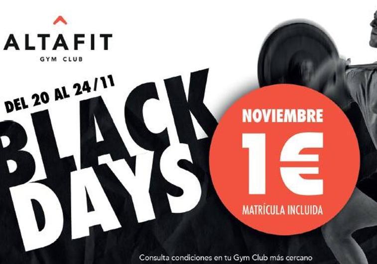 Cartel promoción Black Friday de Altafit