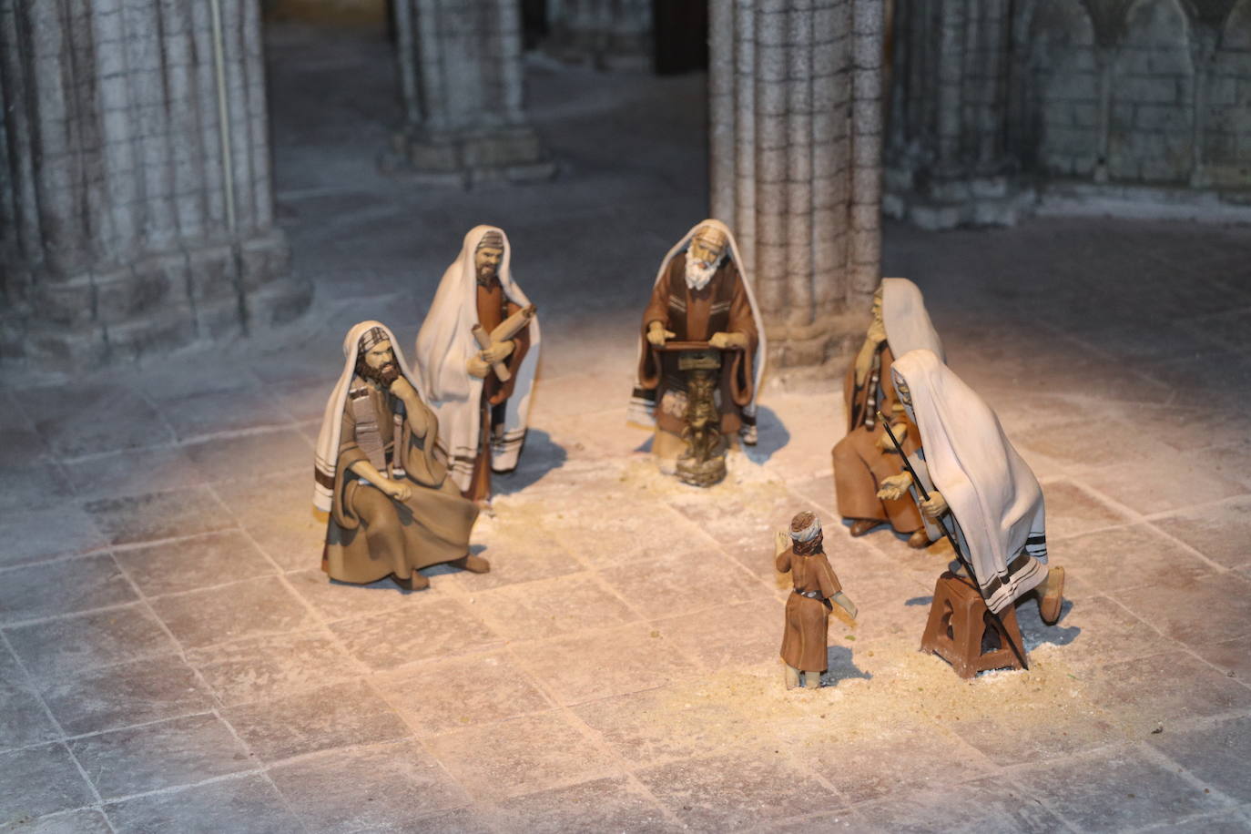 Una de las escenas que se puede ver en el Belén Monumental del Seminario de San Froilán. 