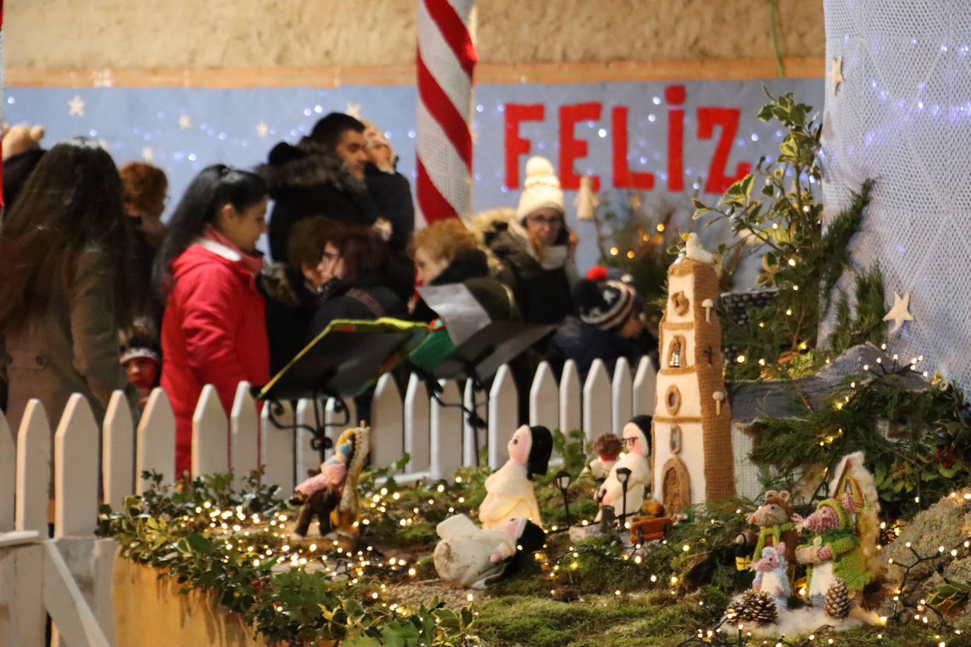 Belén de ganchillo en Villoria de Órbigo.