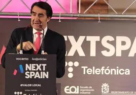 El consejero Juan Carlos Suárez-Quiñones en la clausura del foro NextSpain de Vocento en León.