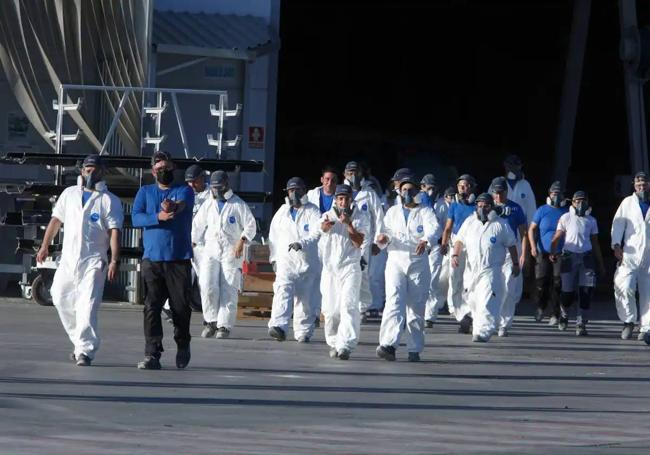 Manifiestación de los trabajadores de LM en Ponferrda tras el Expediente de Regulación Temporal de Empleo.