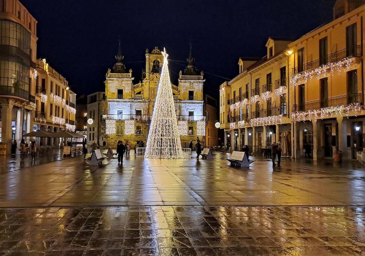 Astorga iluminado en Navidad