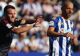 Yuri, en un partido de la pasada temporada de la Deportiva en Segunda.