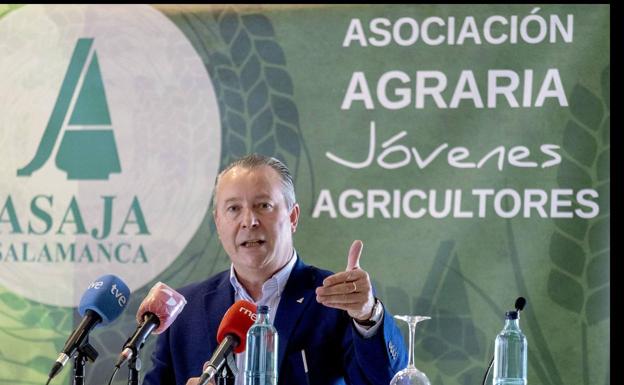 El presidente de Asaja en Castilla y León, Donaciano Dujo, pide el voto masivo a Asaja para las elecciones agrarias.