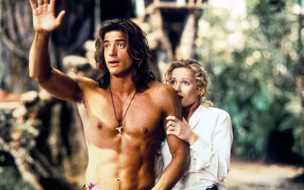 Brendan Fraser y Leslie Mann en 'George de la Jungla' (1997).