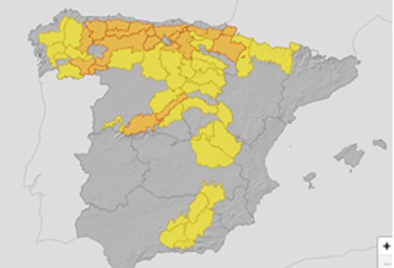 La provincia de León, en alerta amarilla y naranja por nieve, viento y lluvia.