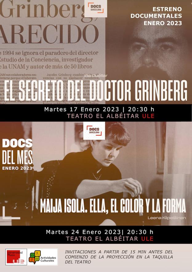 Este martes 17 de enero, a partir de las 20:30 horas, el Teatro El Albéitar acoge una nueva sesión del Ciclo Documental del Mes: 'El Secreto del doctor Grinberg'.