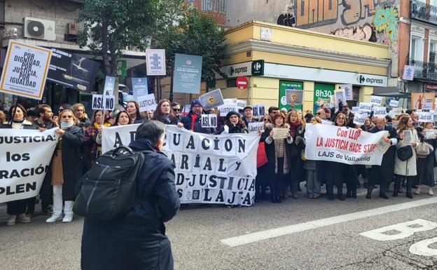 Protestas de los letrados de la Administración de Justicia en Madrid.