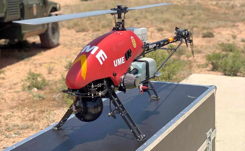 Imagen de uno de los drones de uso aéreo con los que en la actualidad cuenta la Unidad Militar de Emergencias (UME). 