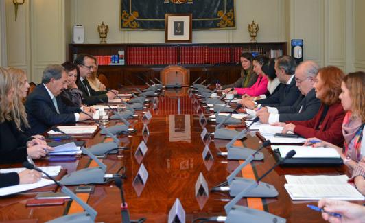 Reunión del pleno del Observatorio contra la violencia doméstica y de Género en el que participa el leonés Fernando Santocildes.