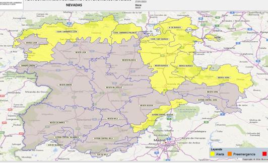 La Cordillera Cantábrica de León, en alerta amarilla.