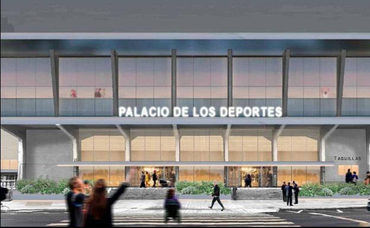 Boceto del proyecto de rehabilitación de Palacio de los Deportes de León.